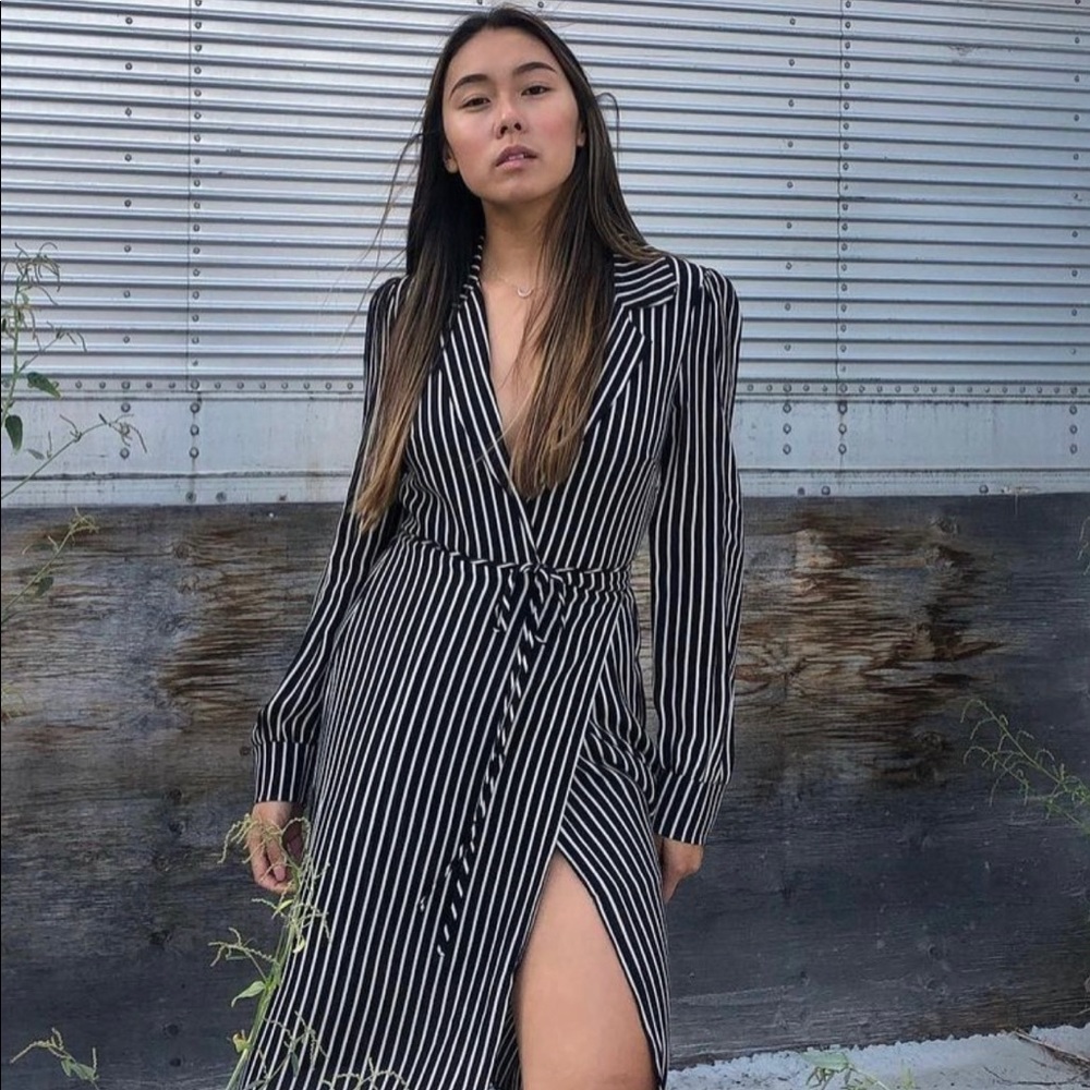 Reformation Wrap Stripe Dress